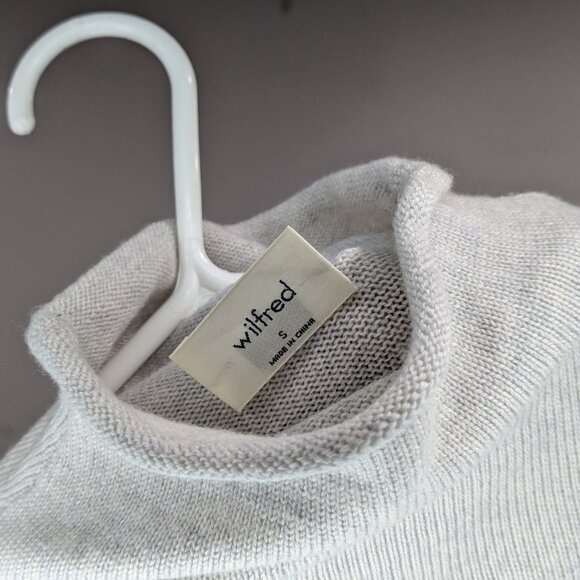 Aritzia Wilfred Montpellier Mock Neck Turtleneck Light Grey Size Small - Picture 4 of 4